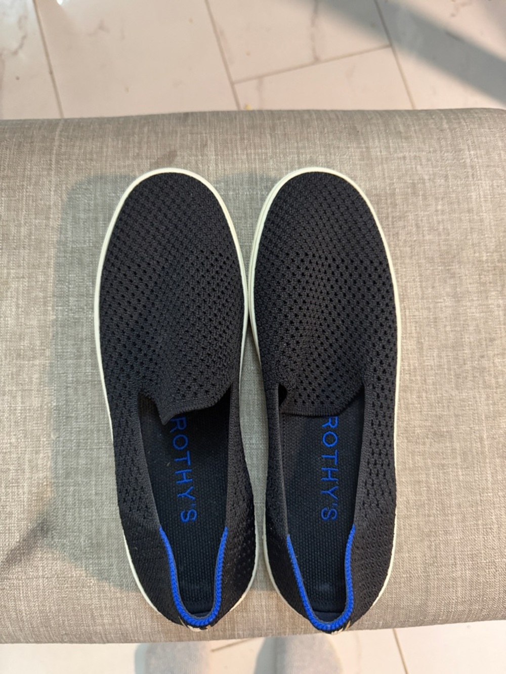 Rothy's womens Black Slip-On Knit Shoe